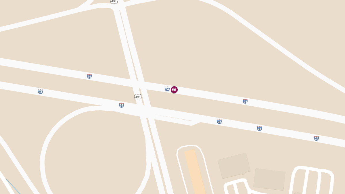 Injury Crash at MM 36.8 I-24 W Near OHB and Whites Creek Pike