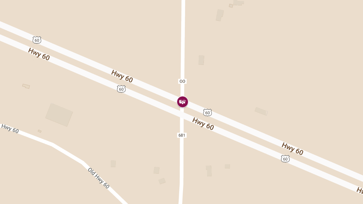 Injury Crash at US 60 and County Road 681