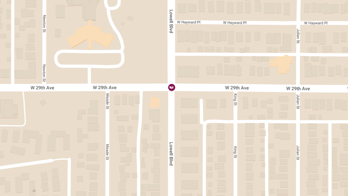 Injury Crash at W 29th Ave and N Lowell Blvd