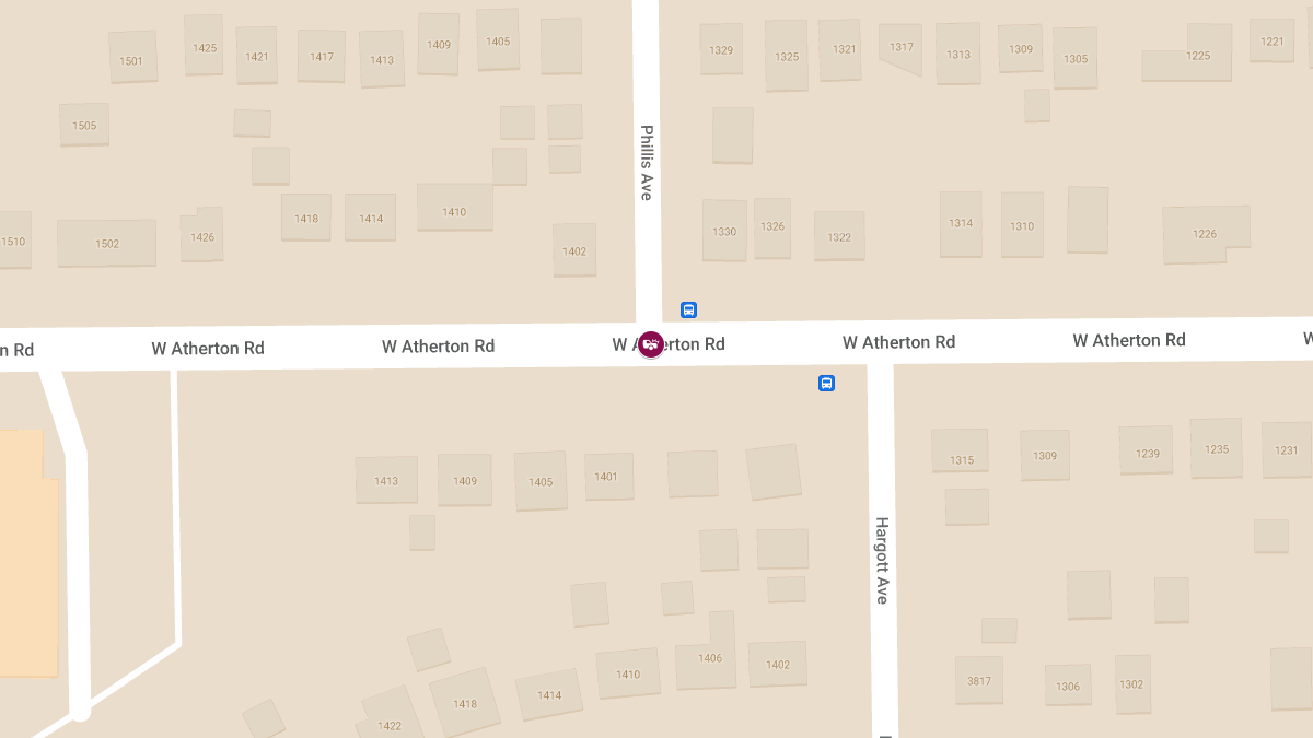 Injury Crash at W Atherton Rd & Phillis St