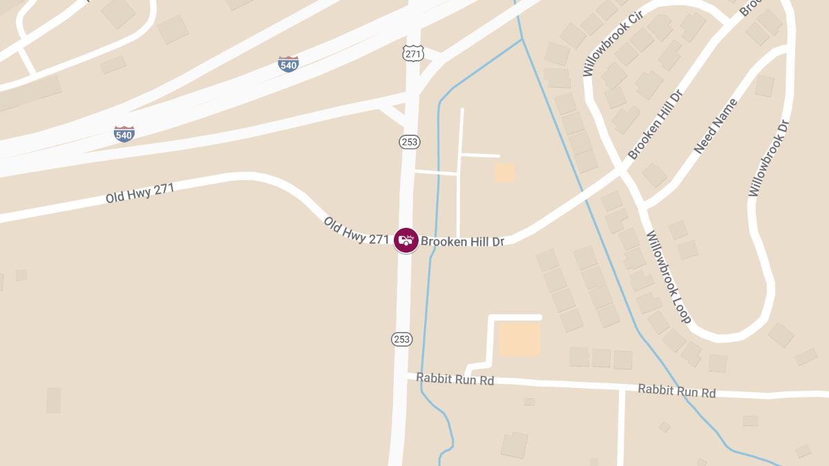 Injury Crash on EB State Highway 253 at U.S. Highway 271