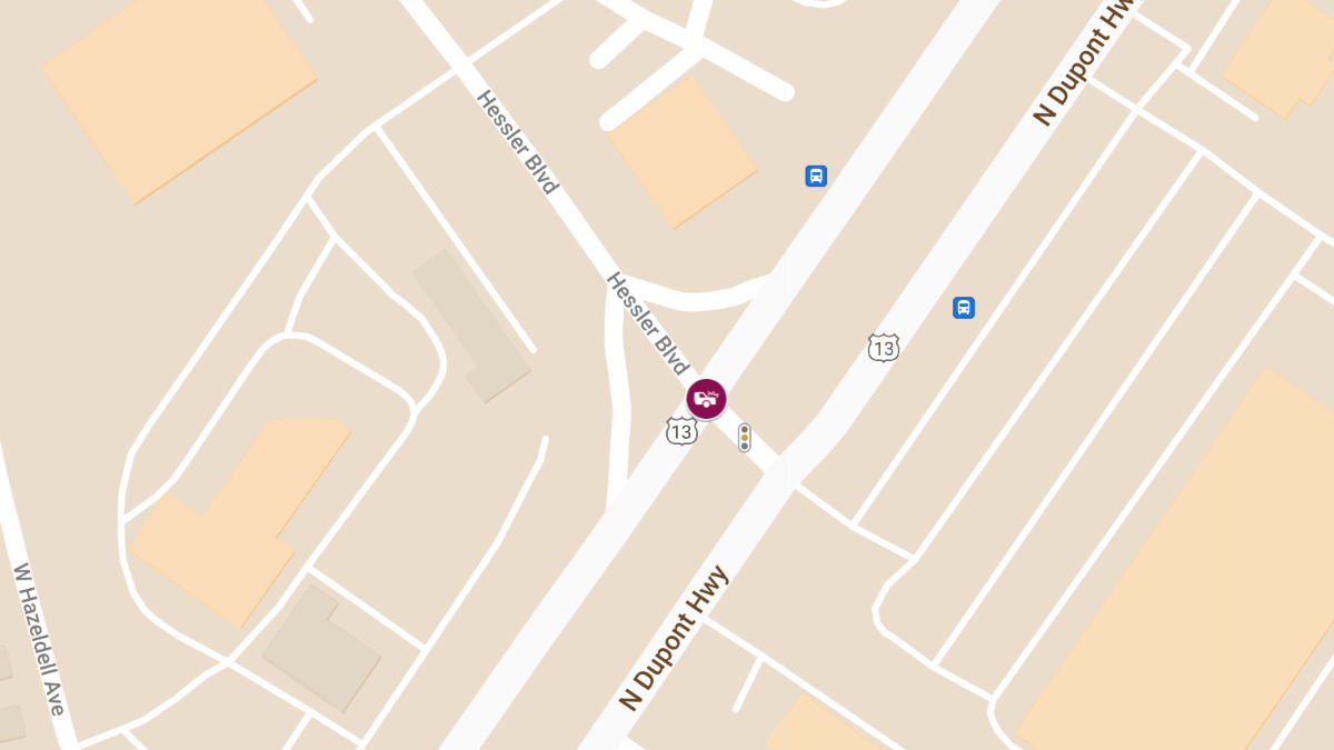 Injury Crash on Route 13 Southbound at Hessler Blvd