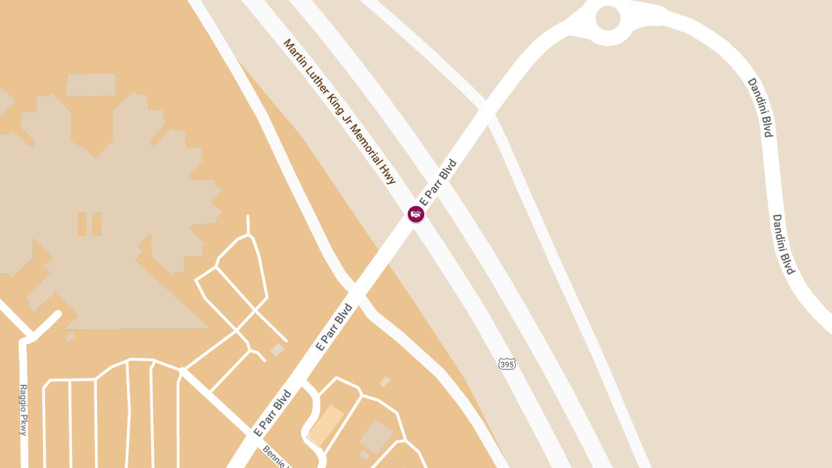 Injury Crash on US-395 S at Parr Blvd