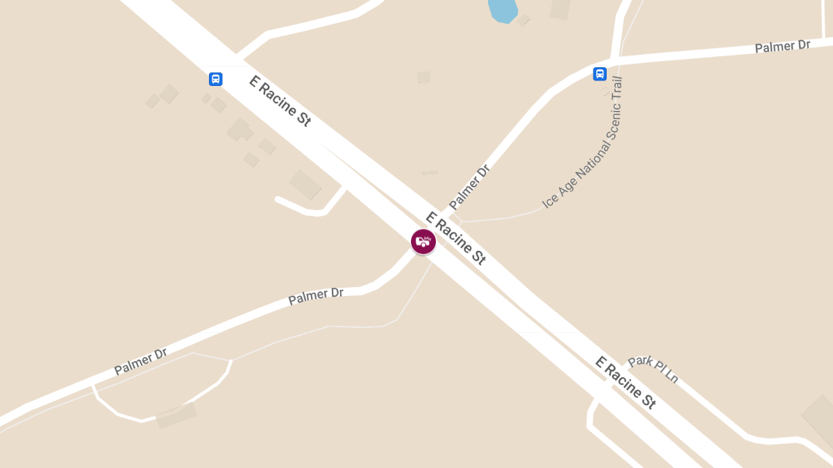 Injury Traffic Accident at Palmer Dr & E Racine St