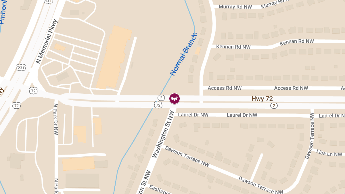 Major Crash at US72 EB & MP 98.92 at Washington St