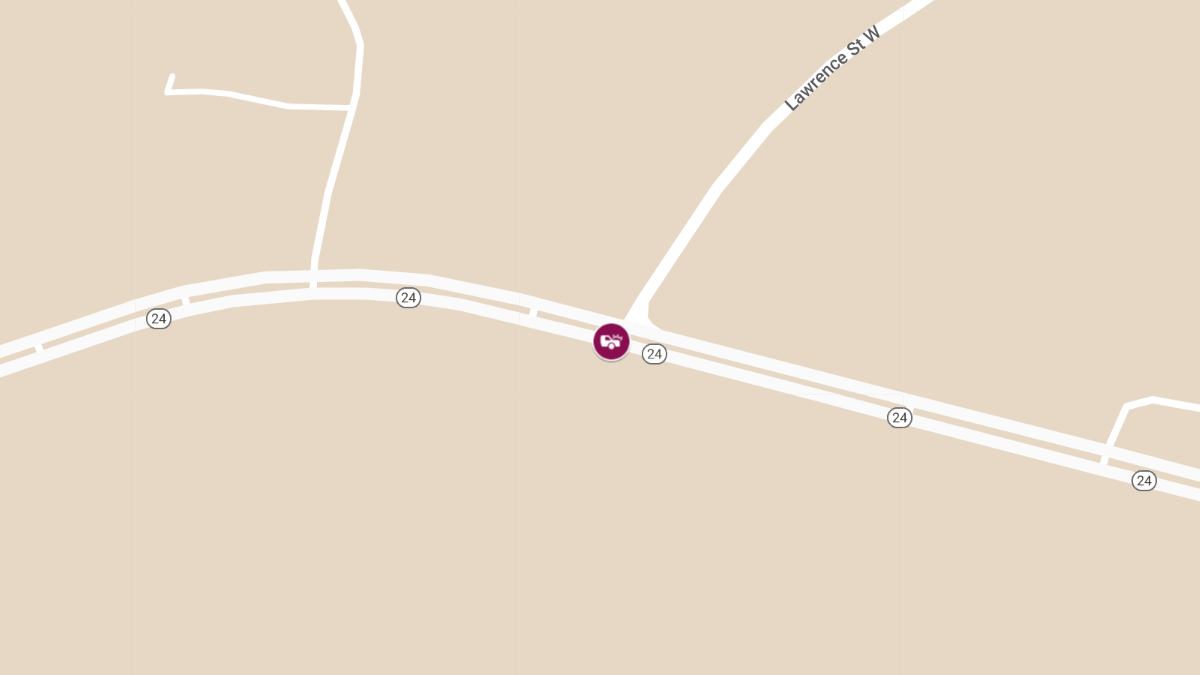 Major Crash on AL24 at MP 24.71 at Lawrence St W in Russellville