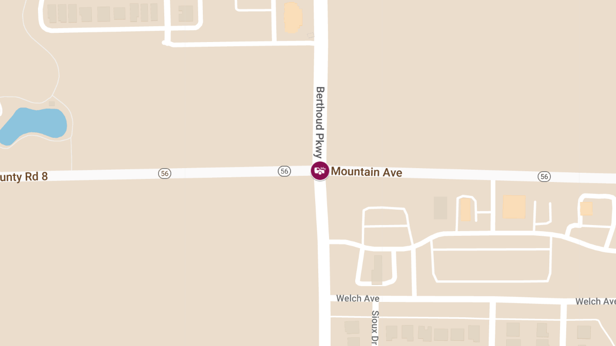 Motor Vehicle Accident with Injuries at W County Rd 8 & N Berthoud Pkwy
