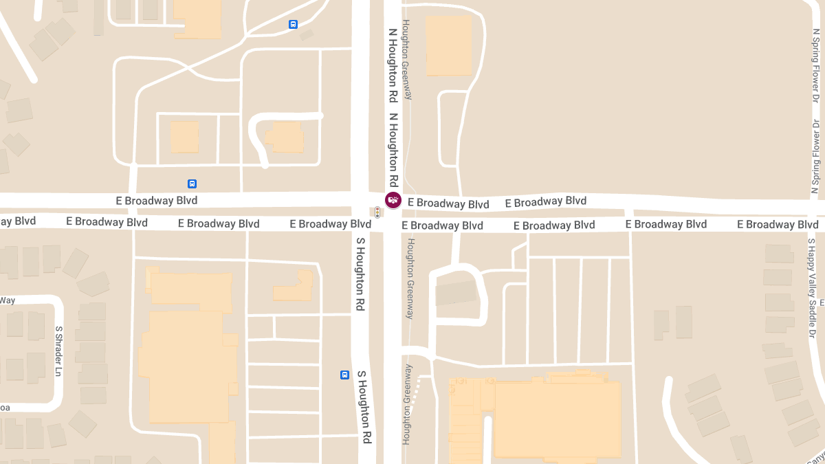 Motor Vehicle Collision with Injuries at E Broadway Blvd & N Houghton Rd