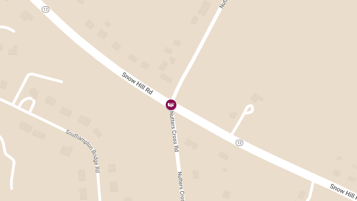 Motor Vehicle Crash with Injuries at Snow Hill Rd & Nutters Cross Rd