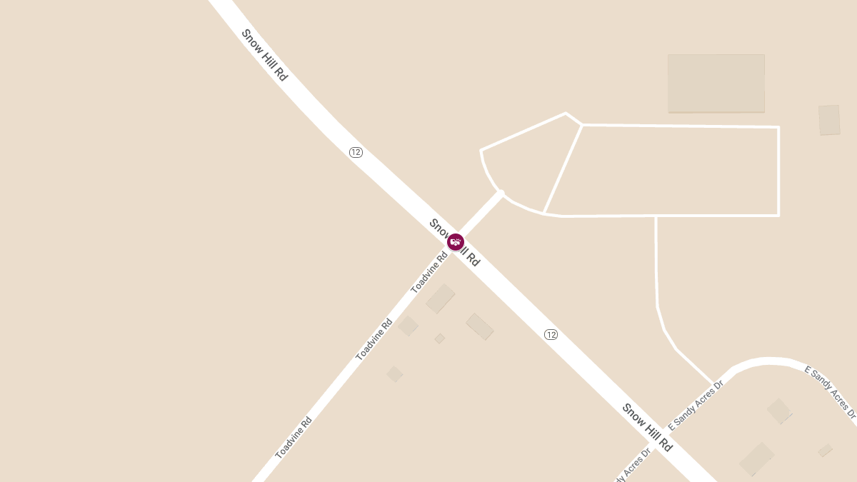 Motor Vehicle Crash with Injuries at Snow Hill Rd & Toadvine Rd