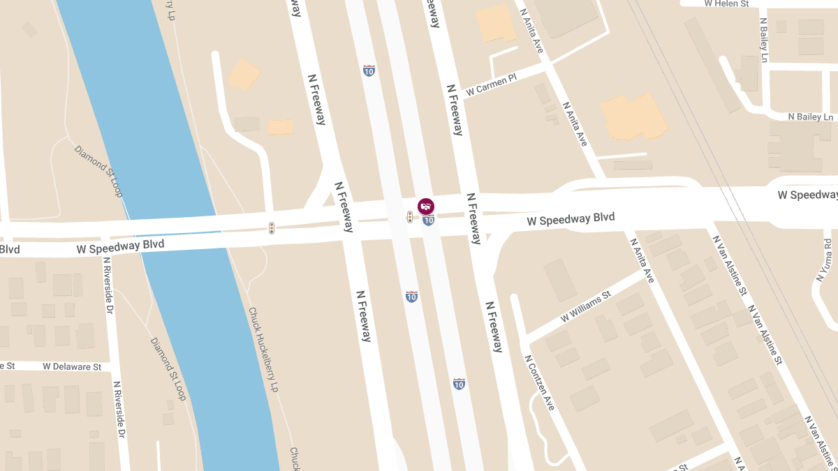 Motor Vehicle Crash with Injuries at Speedway Blvd and Eastbound I-10 Frontage Rd