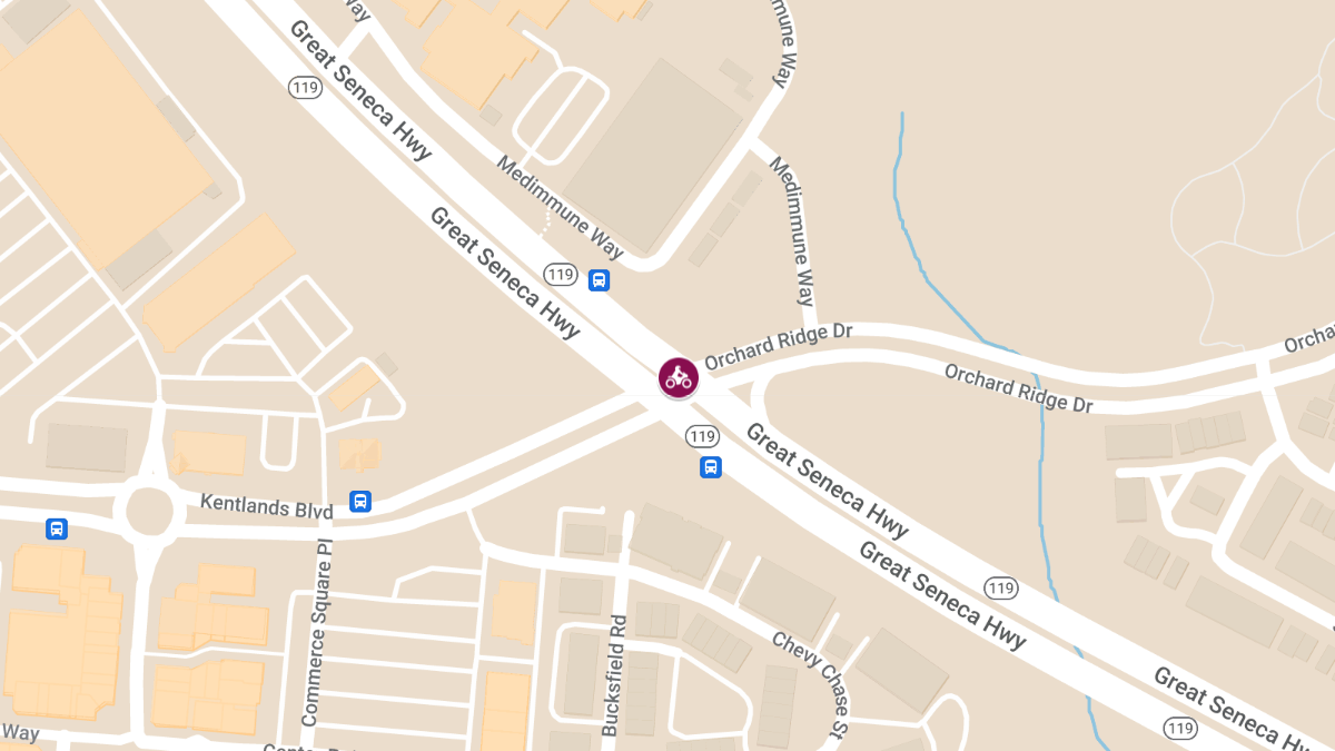 Motorcycle and Vehicle Collision at Great Seneca Hwy & Kentlands Blvd