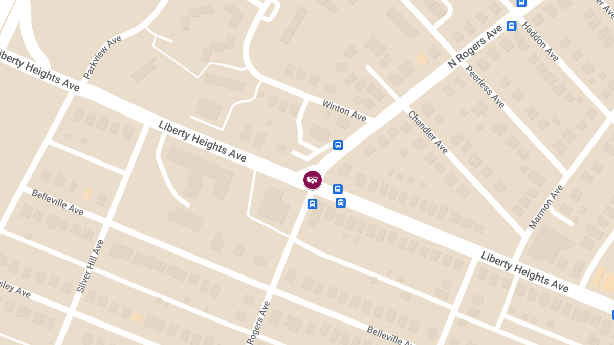 Multi-Vehicle Collision with Injuries at N Rogers Ave & Liberty Heights Ave