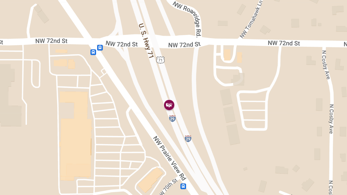 Multi-Vehicle Crash with Injuries on I-29 NB near NW 72nd St