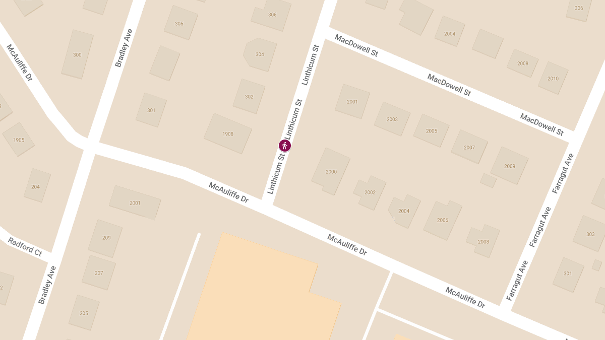 Pedestrian Collision on Linthicum St near McAuliffe Dr