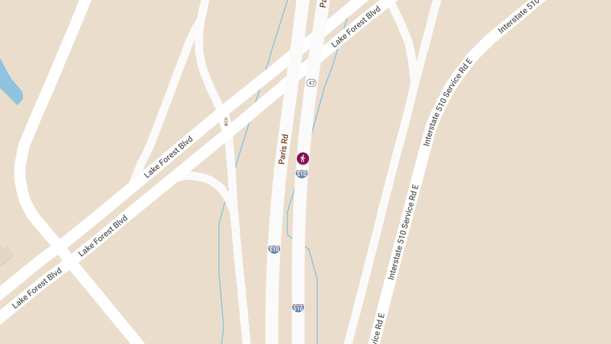 Pedestrian Fatality in Crash on I-510 South near Lake Forrest Blvd