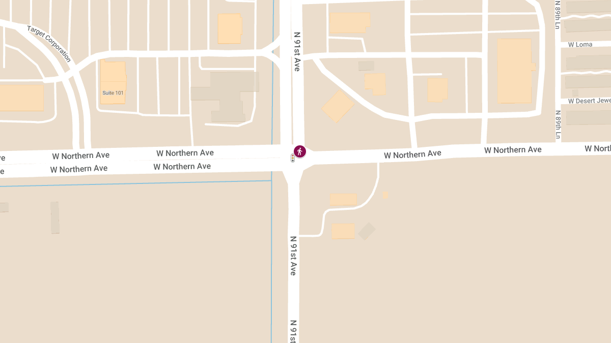 Pedestrian Hit by Vehicle at Northern Ave & 91st Ave