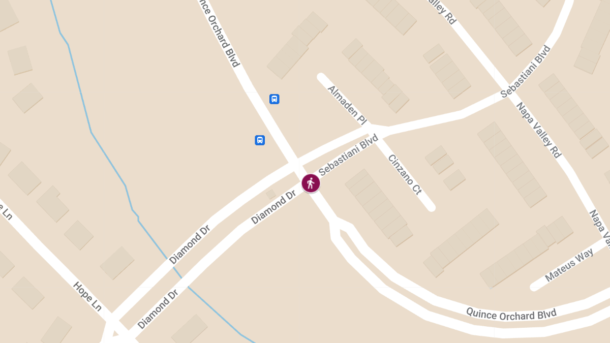 Pedestrian Injured in Collision at Quince Orchard Blvd & Sebastiani Blvd