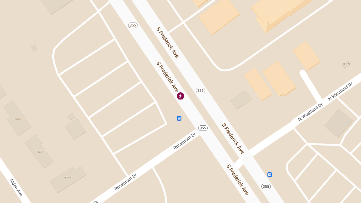 Pedestrian Injured in Collision on S. Frederick Ave near Rosemont Dr