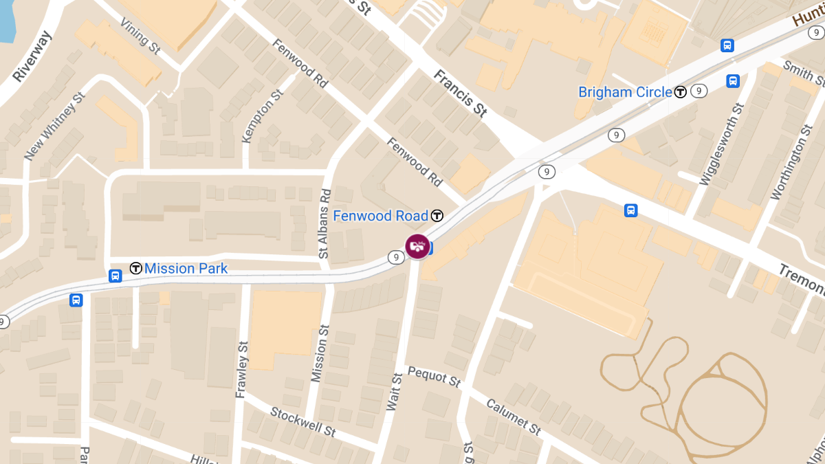 Pedestrian Injured in Crash at Huntington Ave & Wait St in Mission Hill