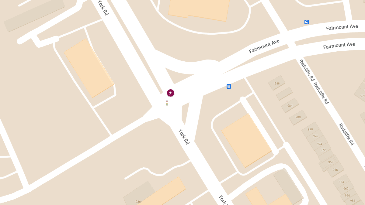 Pedestrian Injured in Crash at York Rd & Fairmount Ave