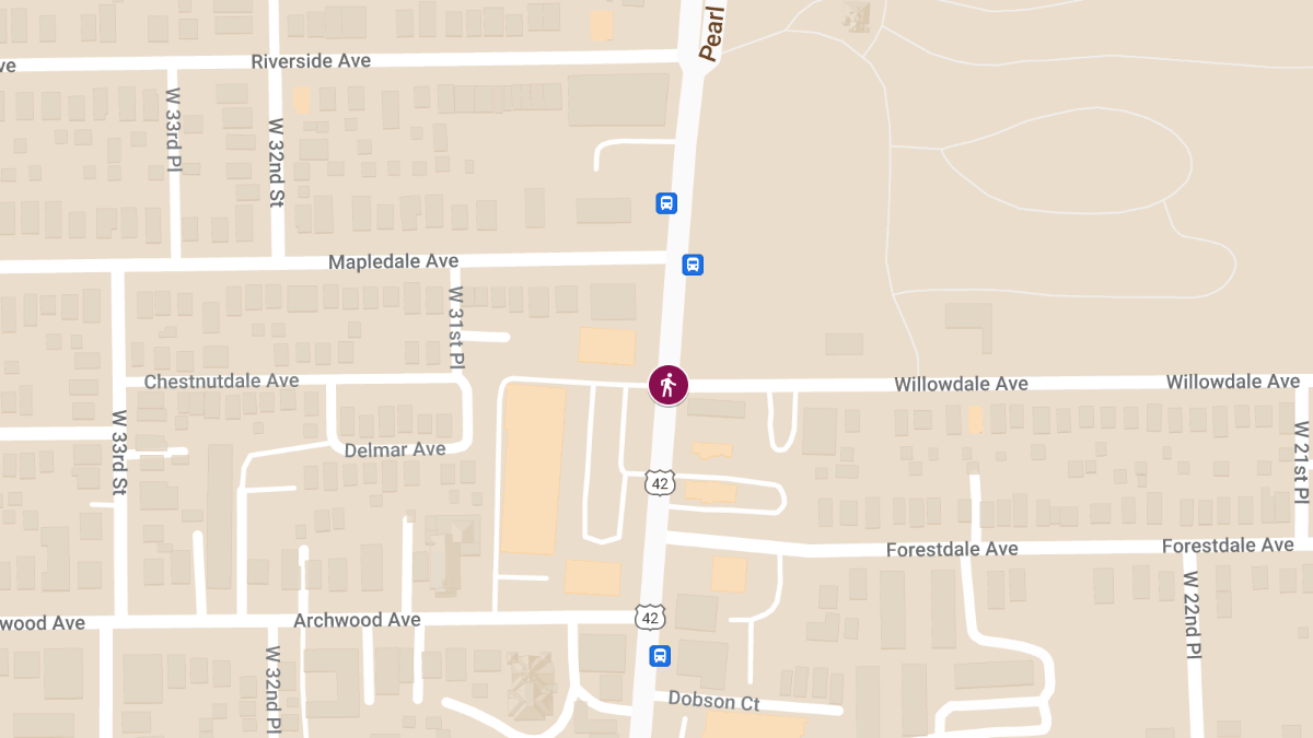 Pedestrian Struck and Injured at W 25th St & Willowdale Ave