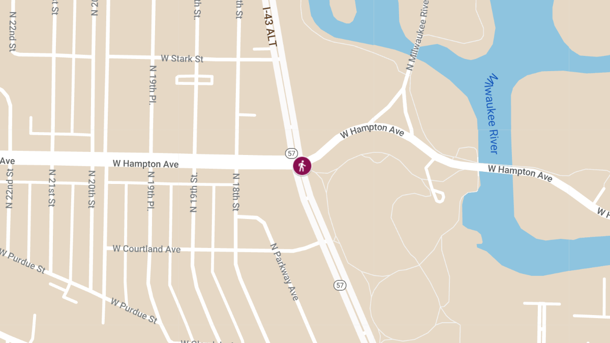 Pedestrian Struck and Injured by Vehicle at Green Bay Ave & Hampton Ave