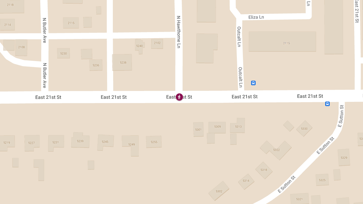 Pedestrian Struck at E 21st St & N Hawthorne Ln
