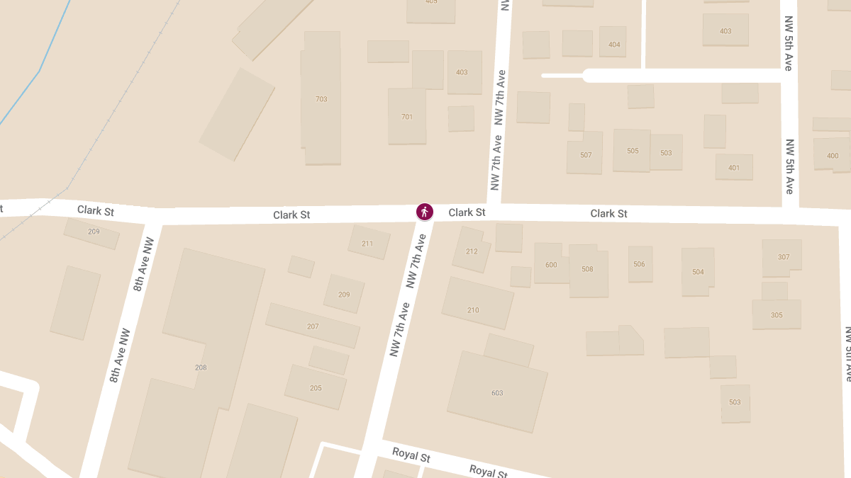 Pedestrian Struck by RV at NW 7th & Clark St