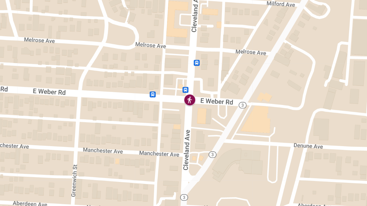 Pedestrian Struck by Vehicle at Cleveland Ave & E Weber Rd