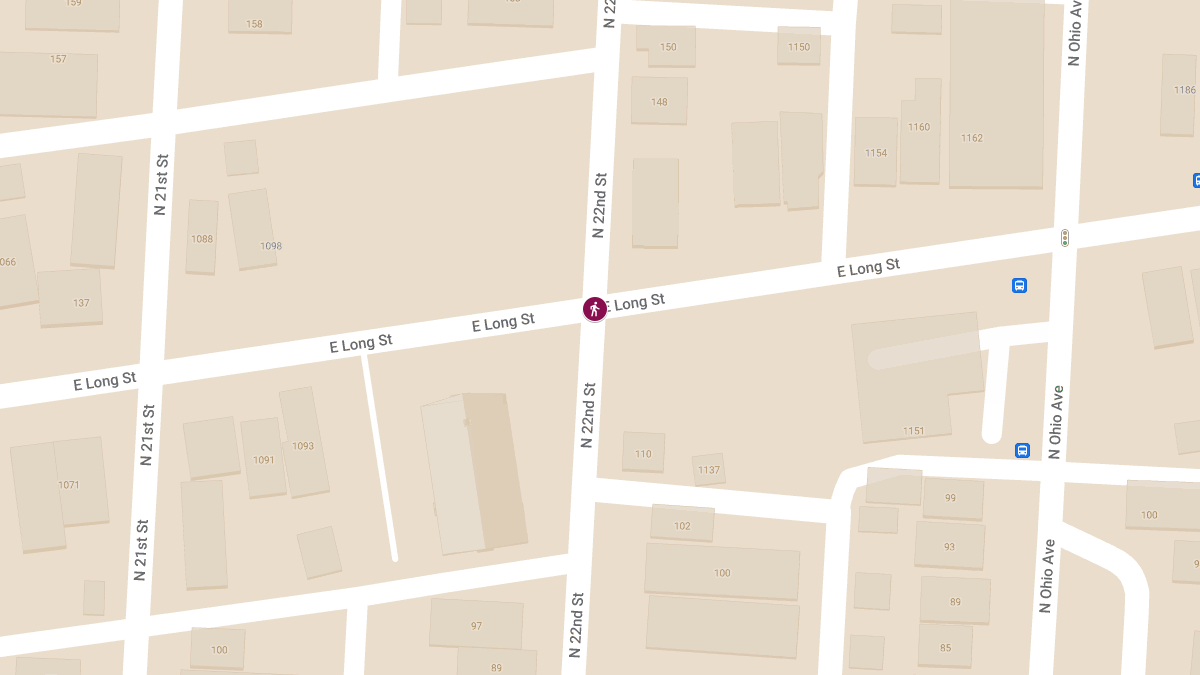 Pedestrian Struck by Vehicle at E Long St & N 22nd St