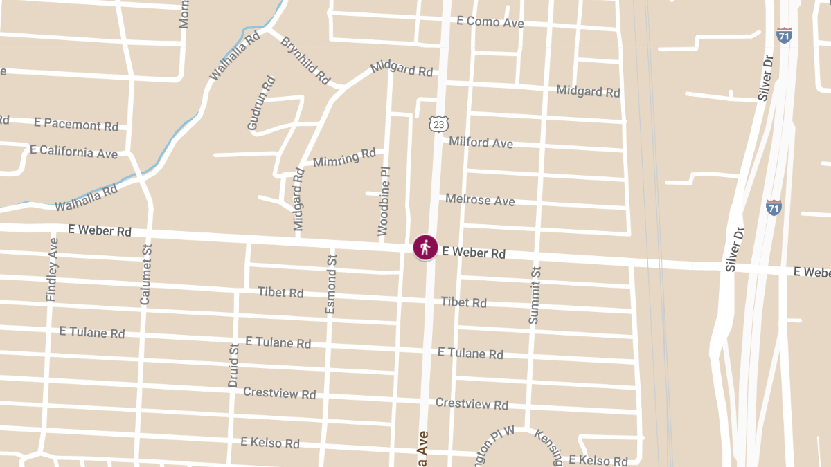 Pedestrian Struck by Vehicle at Indianola Ave & E Weber Rd