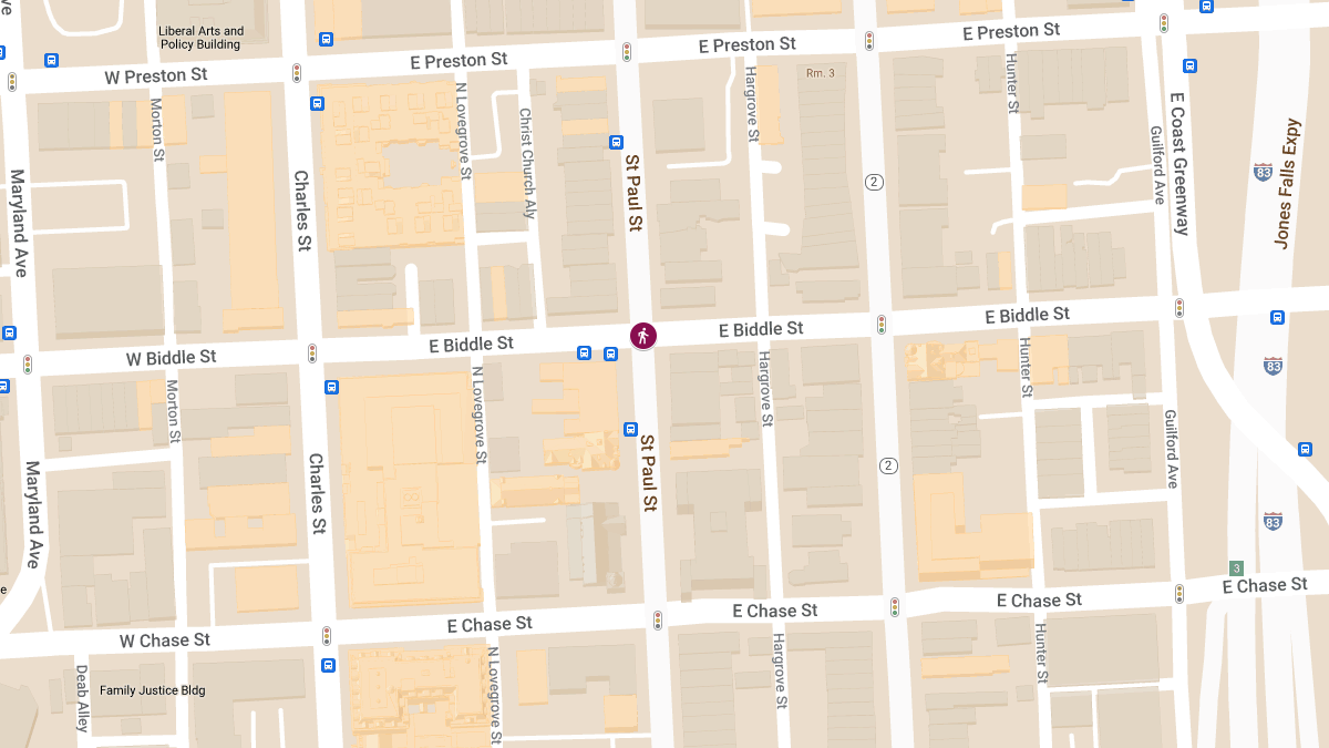 Pedestrian Struck by Vehicle at Saint Paul St & E Biddle St