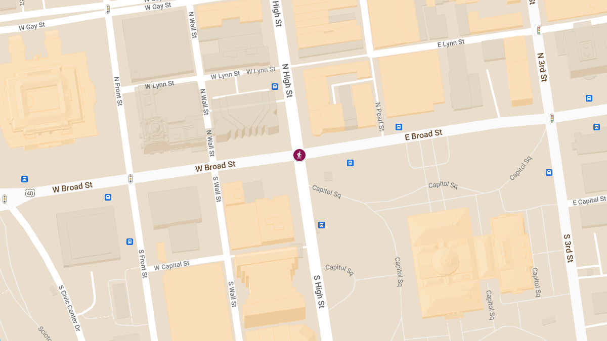 Pedestrian Struck by Vehicle at W Broad St & S High St