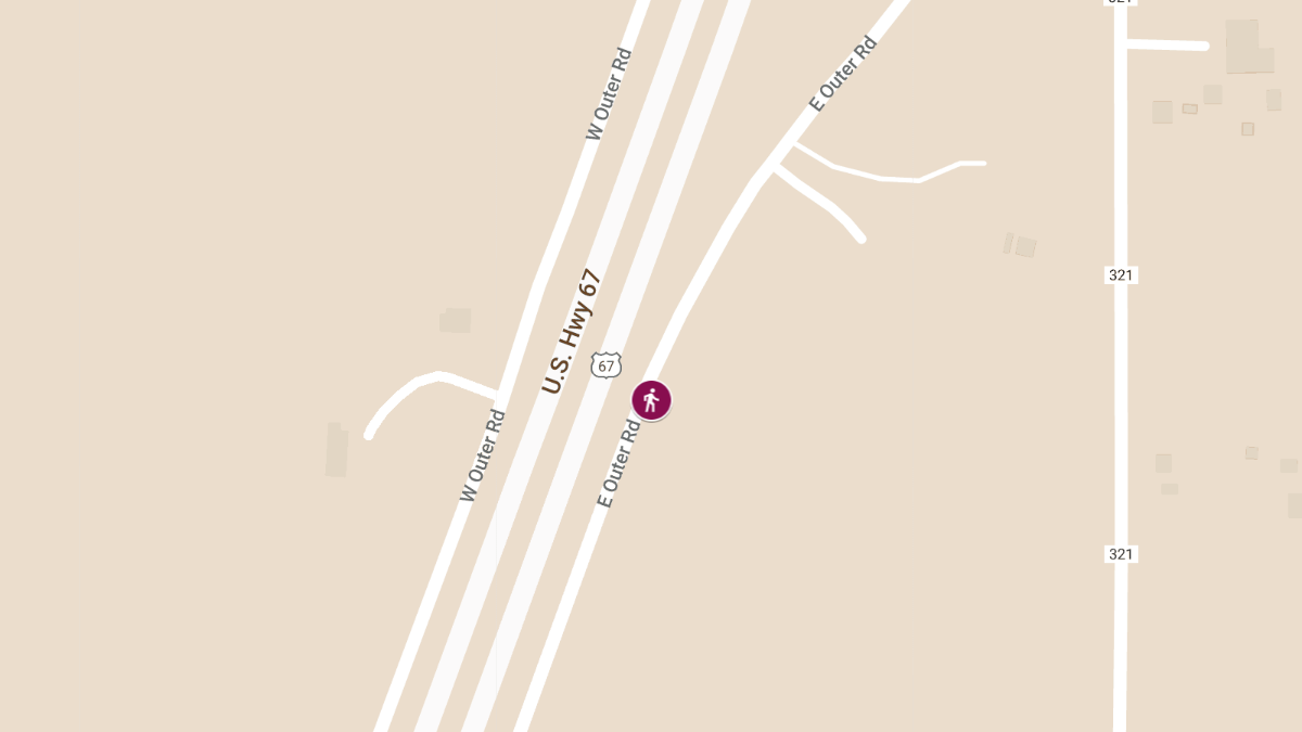 Pedestrian Struck by Vehicle on East Outer Road