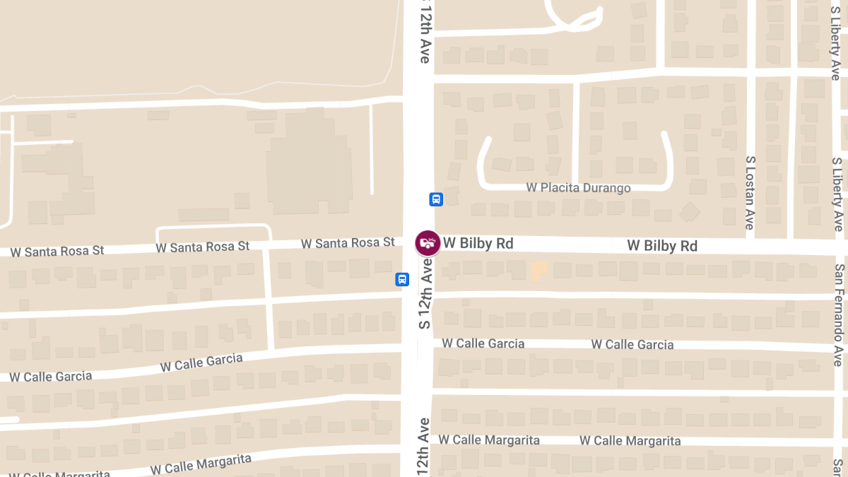 Person Injured in Vehicle Collision at S 12th Ave & W Bilby Rd