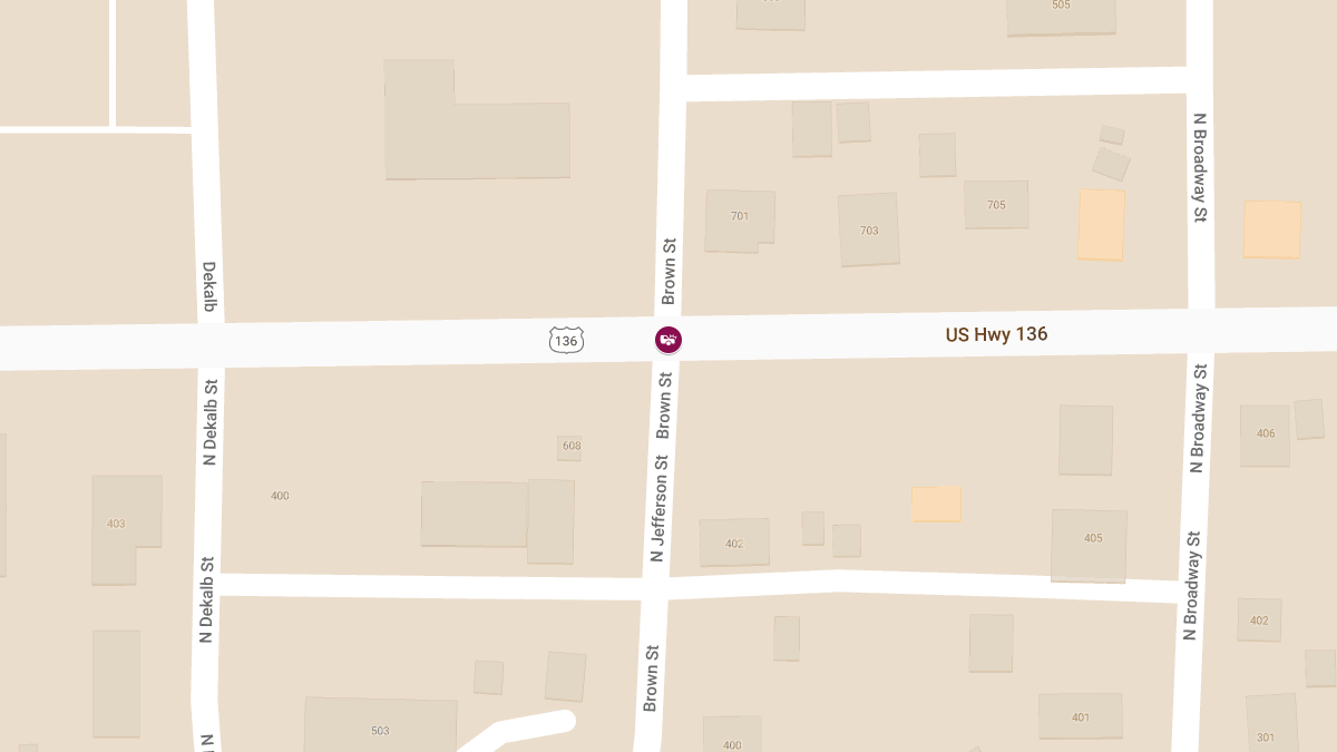 Rear-End Collision on US 136 at North Brown St