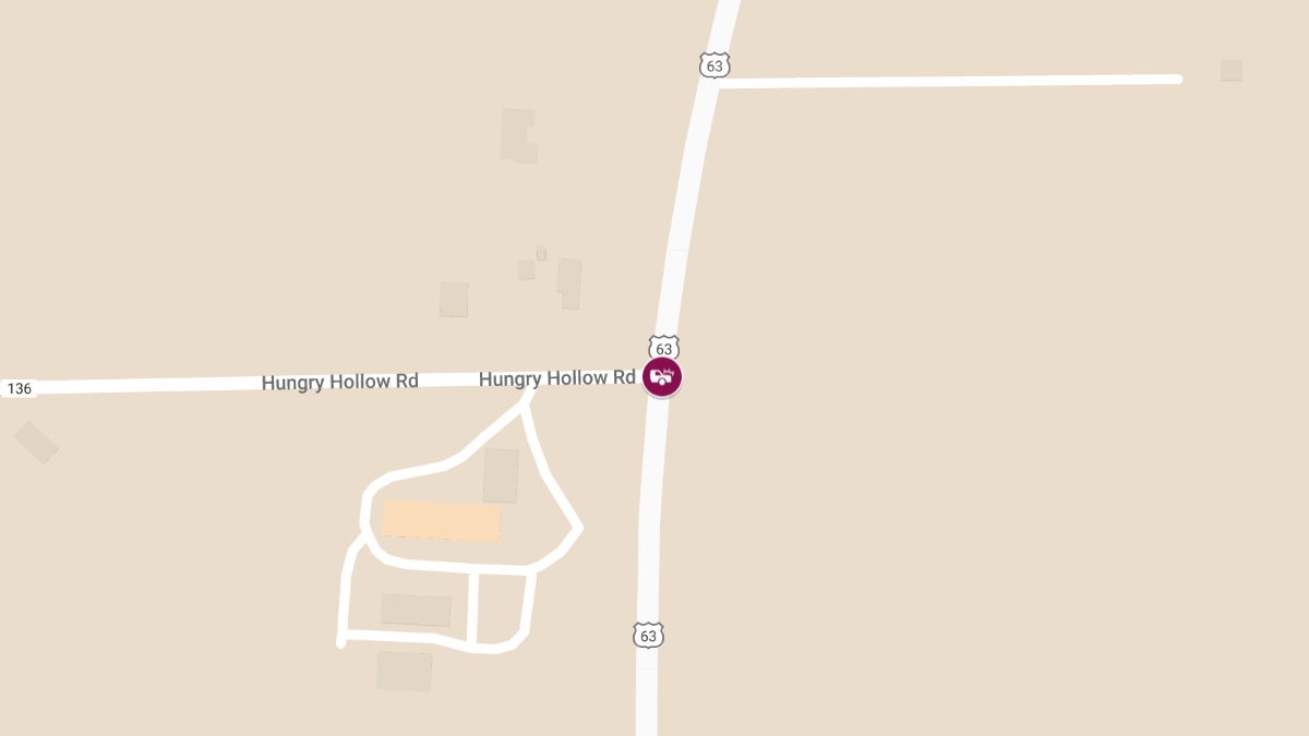 Rear-End Collision on US 63 at Hungry Hollow Road