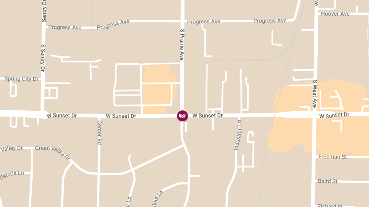 Rear-End Collision with Injuries at Sunset Dr & Prairie Ave