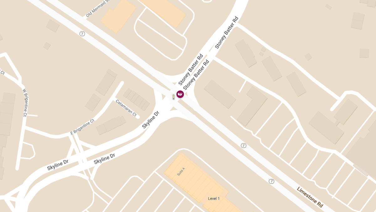 Rollover Crash with Injuries at Limestone Rd & Stoney Batter Rd