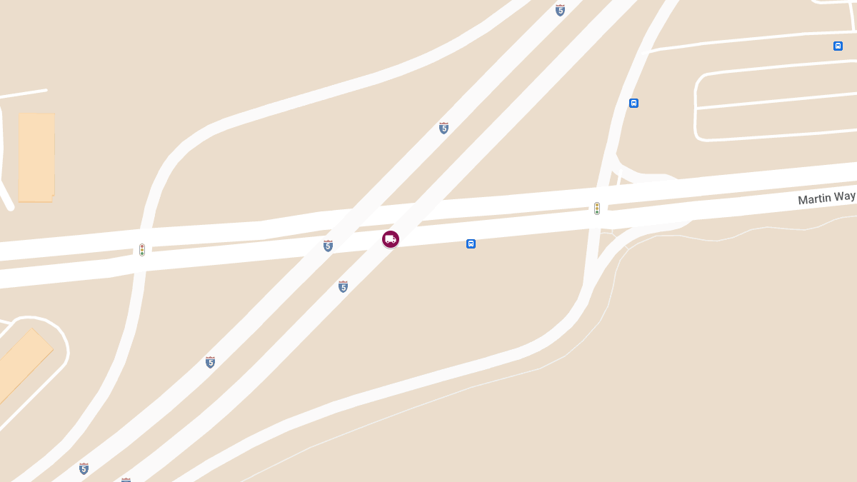 Semi-Truck vs. Car Collision With Injuries on I-5 at Martin Way East