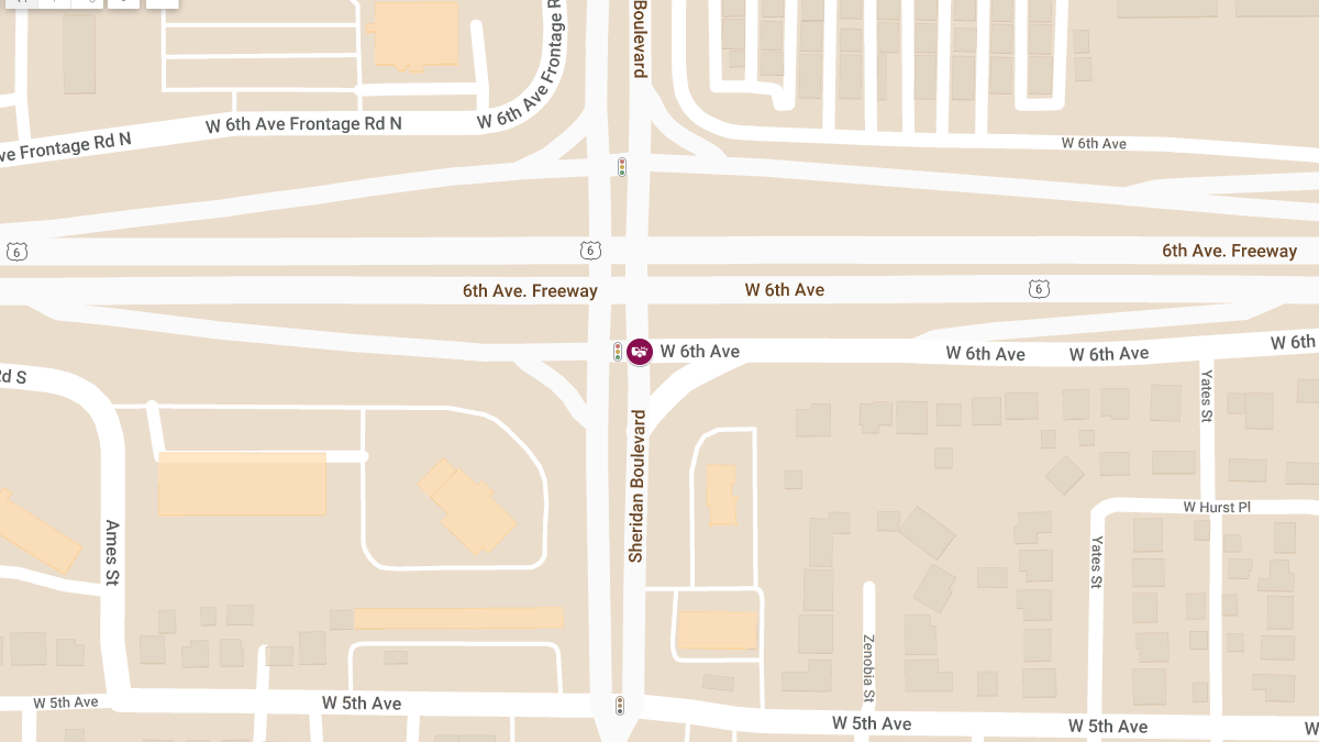 Serious Injury Crash Involving Three Vehicles at N Sheridan Blvd and W 6th Ave