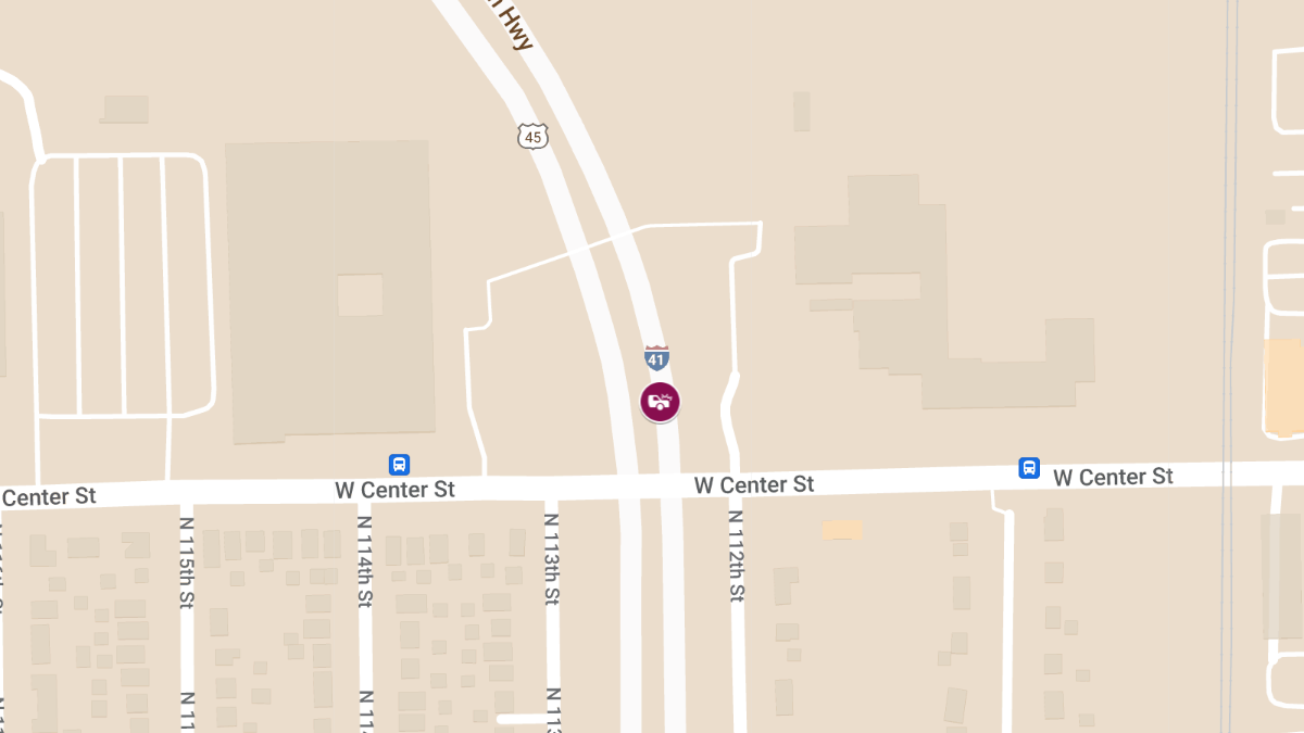 Serious Vehicle Accident on Hwy 41/45 Near Center