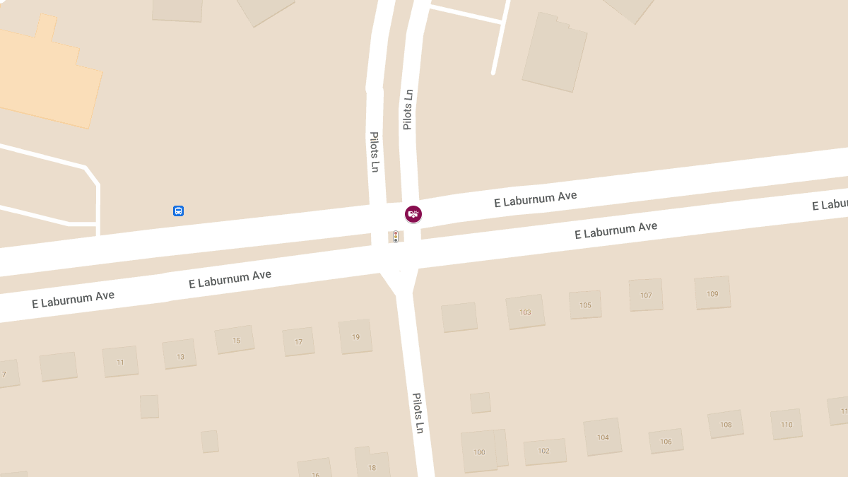 T-Bone Collision With Injuries at Pilots Ln & E Laburnum Ave