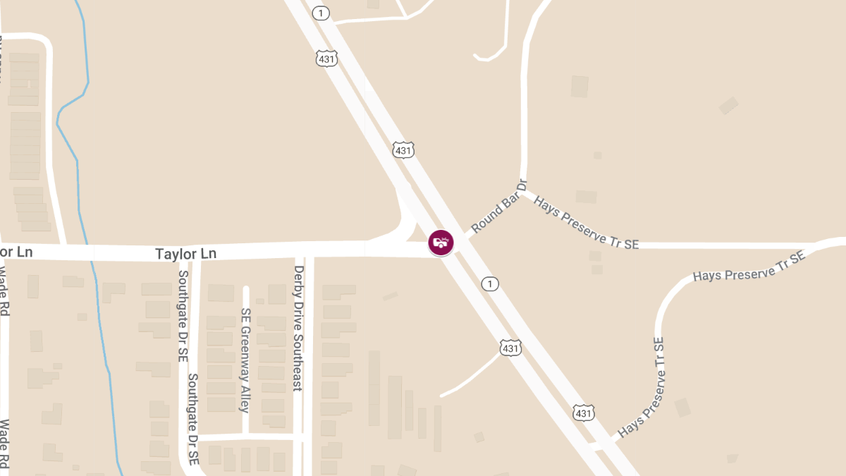 T-Bone Collision at Taylor Ln & Hwy 431 Injures Two