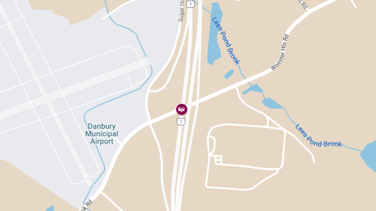 Three-Car Crash with Injuries on Route 7 Near Danbury Airport