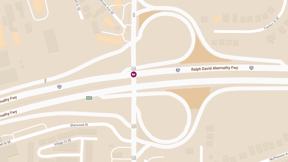 Traffic Collision With Injuries at I-20 W & Moreland Ave SE