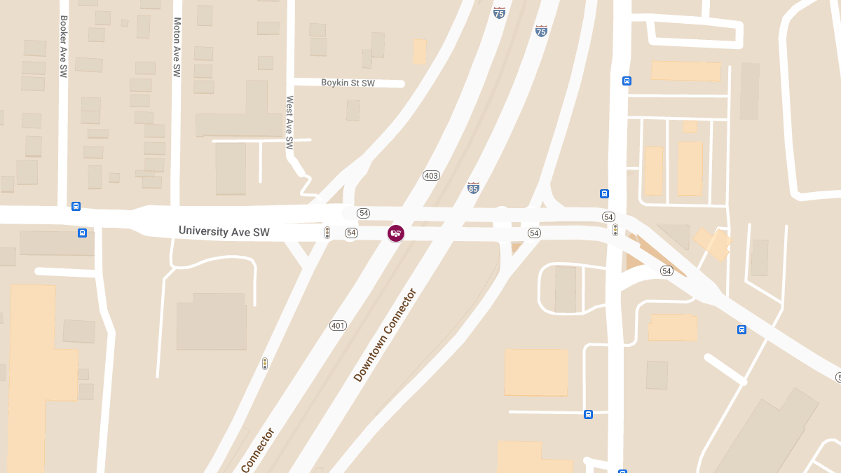 Traffic Collision With Injuries at I-75 N & University Ave SW