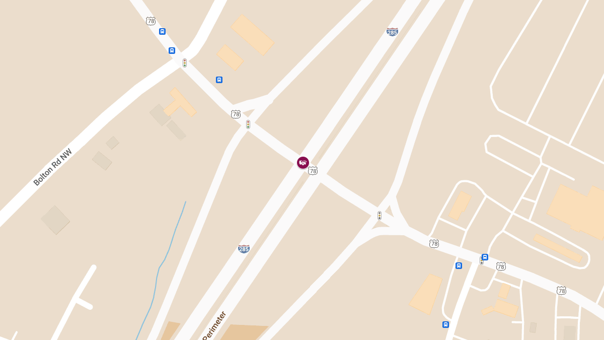 Traffic Collision with Injuries at I-285 N & Donald Lee Hollowell Pkwy NW