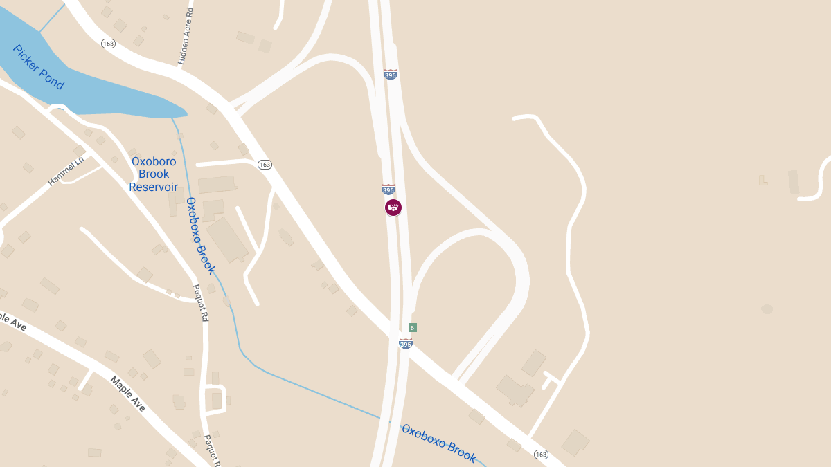 Two-Car Crash on I-395 NB Near Montville Town Line